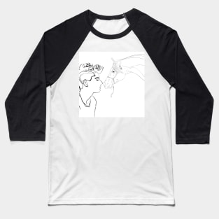 Horse man mediating animal black and white Baseball T-Shirt